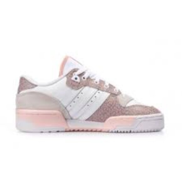 adidas Shoes - Adidas Zebra Print Lace-Up Rivalry Lows Sneaker Shoes White Pink Size 8 New